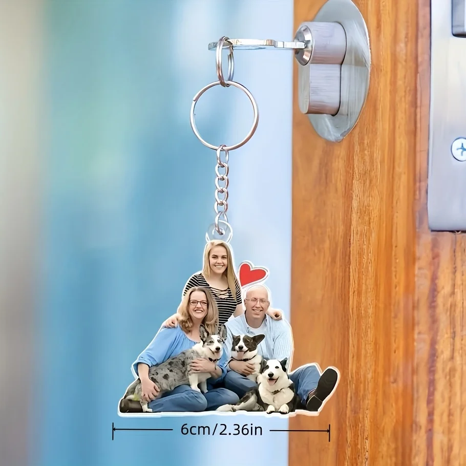 Personalized Customization, 1pc Custom Acrylic Photo Keychain Personalized Car Interior Pendant, Double-Sided Effect, Perfect Gi image 5