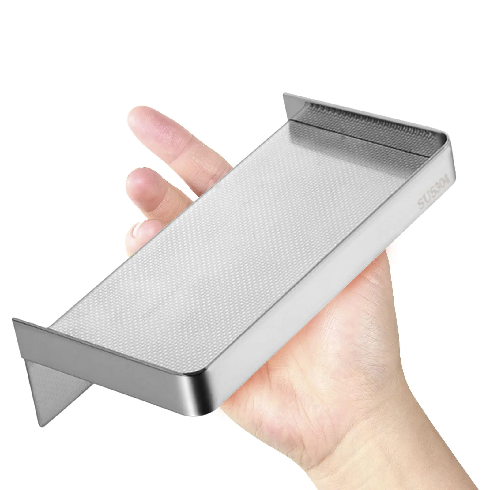 

Toilet Holder: 7.3"X3.5" Stainless Steel Wall Mounted Phone Shelf Floating Bathroom Organizer Stick-On Cell Phone Rack For