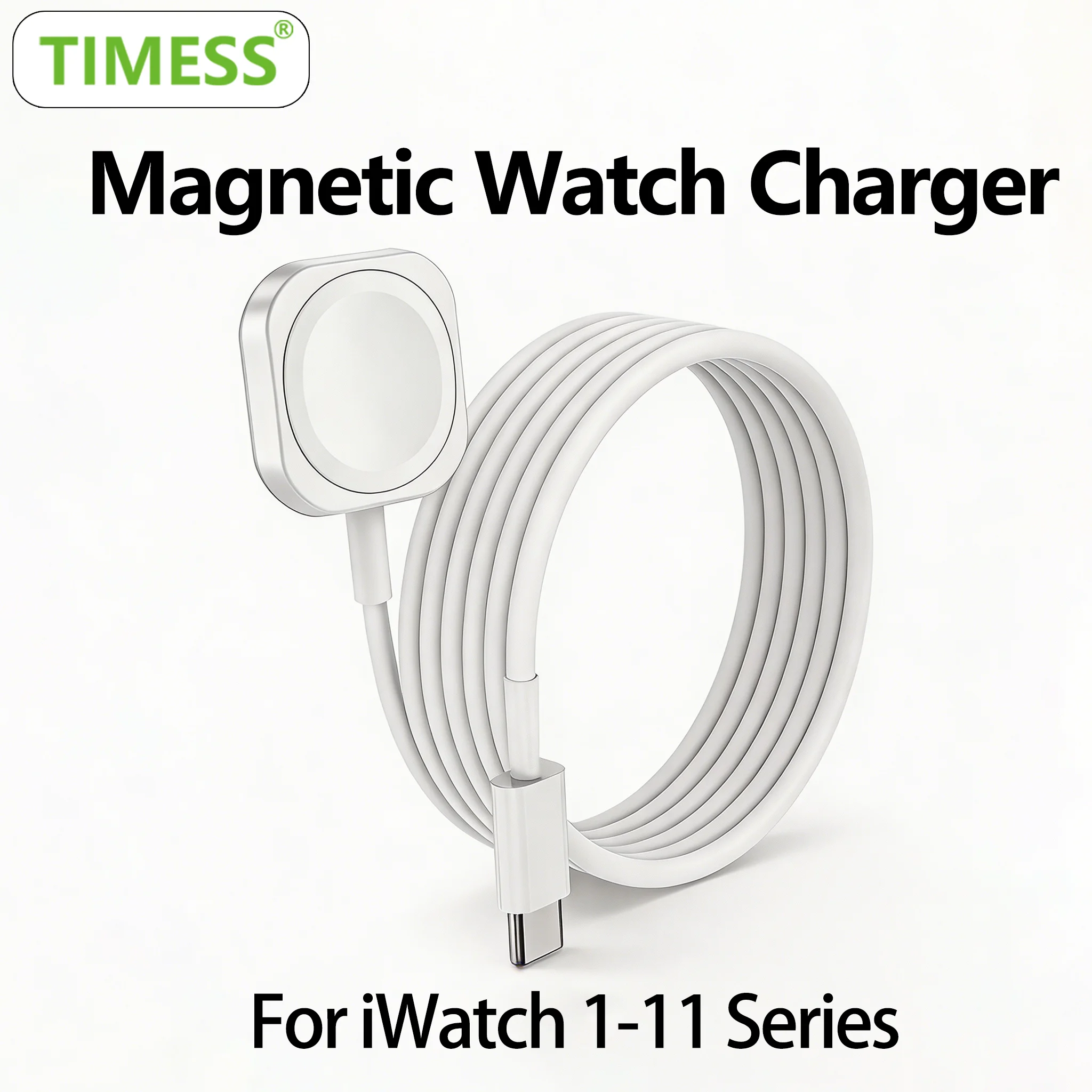 TIMESS Magnetic USB A TYPE-C Fast Watch Charger For IPhone Watch Series Ultra 11 10 9 8 7 6 Cable Charging For IWatch 4 3 2 1 SE