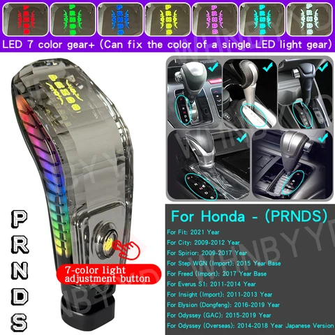 Светодиодная хрустальная ручка переключения передач для Honda Accord, Civic, Vezel, Inspire, CR-V, XRV, HRV, URV, Fit, Crider, Envix, Integra