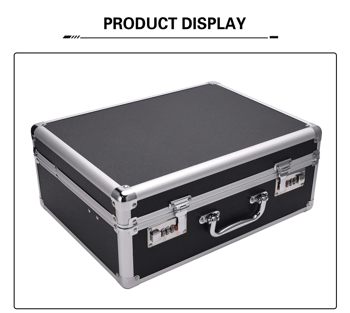 Sliver Aluminum Tool Storage Box Password Lock Portable Suitcase Professional Hairdressing Large Capacity Salon Carrying Box