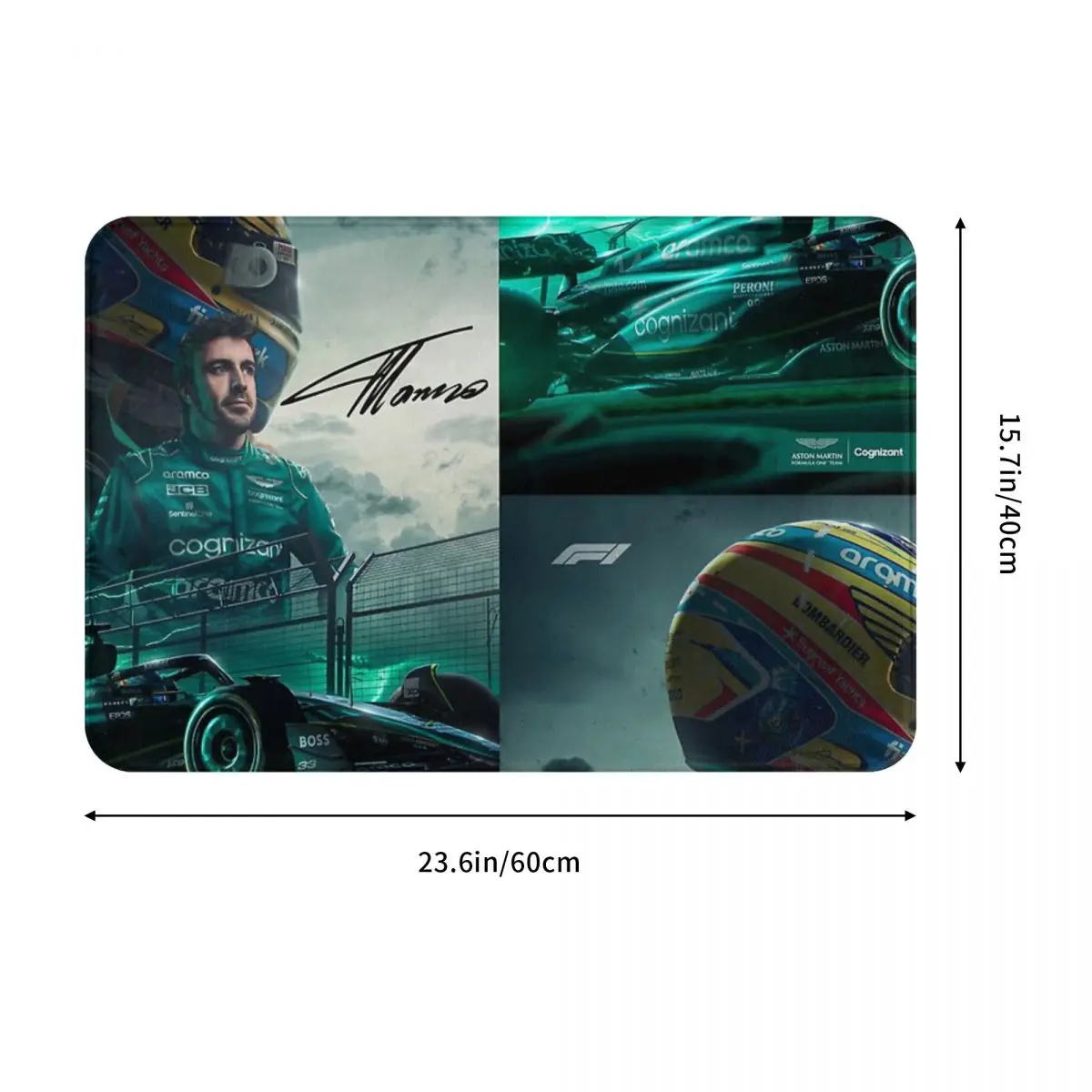 Aston Martin F1 Alonso 14 Anti-slip Doormat Floor Mat Water oil proof Carpet Rug for Kitchen Entrance Home Balcony Footpad Mats