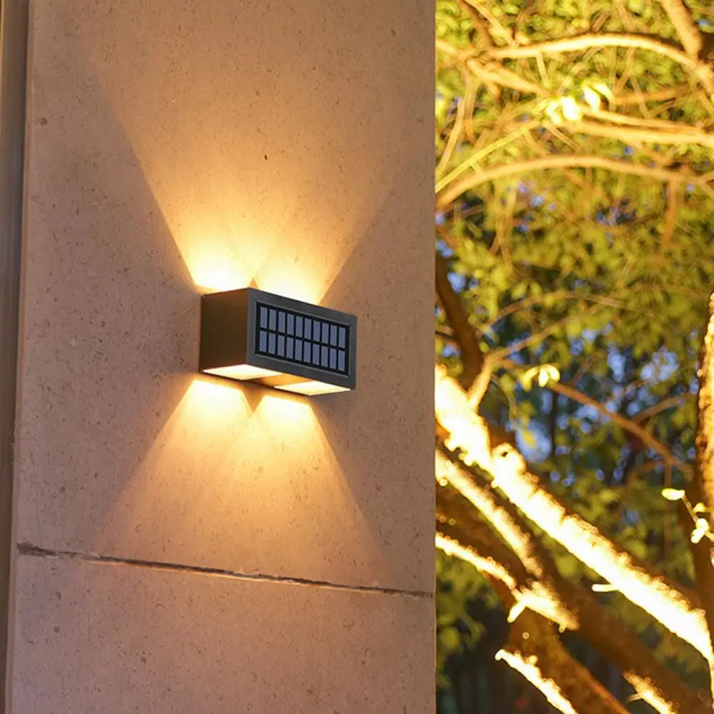 

Solar Wall Lights Outdoor Waterproof Up Down Sconce LED Solar Light IP65 Dusk to Dawn for Porch Fence Deck Garden Backyard 2pc