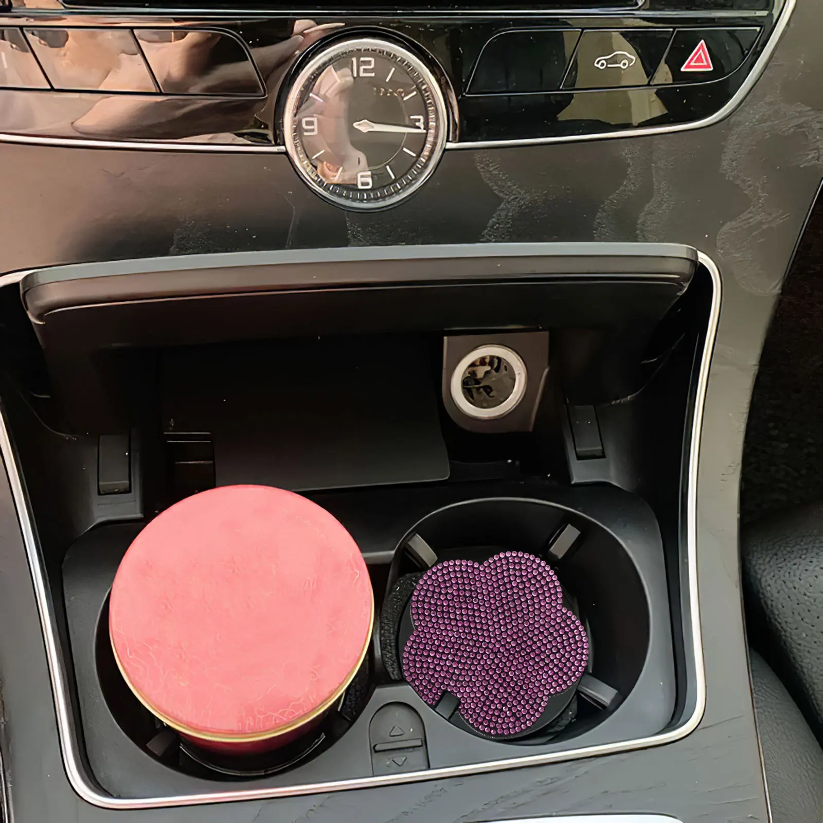 

Flower Design Car Cup Coaster Bling Insulated Non Slip Cup Mat for Vehicle Interior Accessories Drink Holder Stabilizer