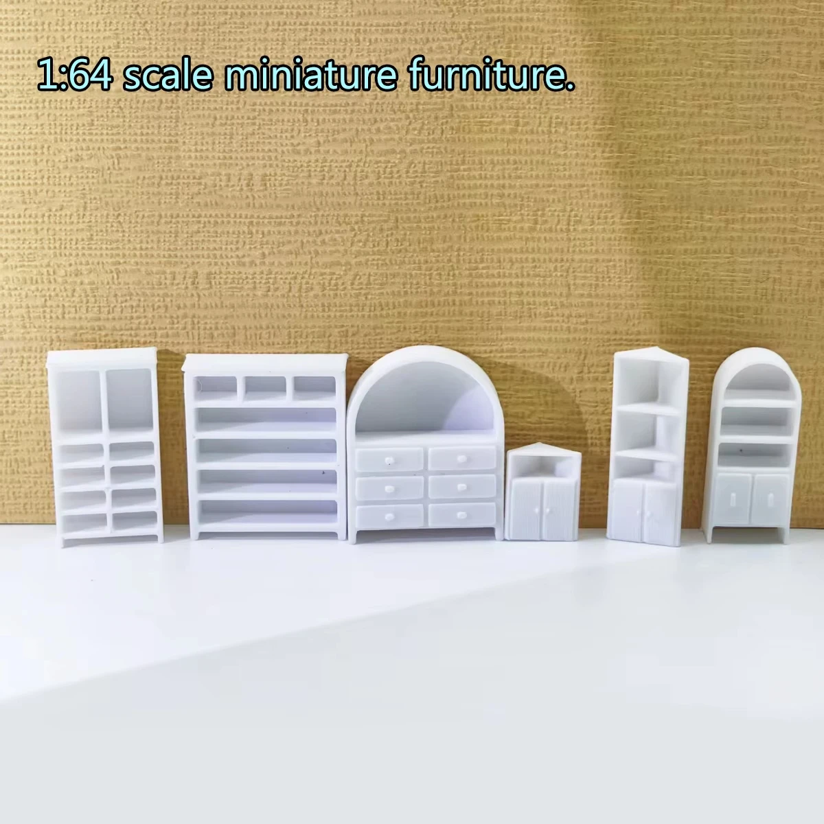 1:64 Miniature Dollhouse Furniture Set DIY Mini Bookcase Cabinet Shelf Storage Display Rack for Model Room Scene Decoration
