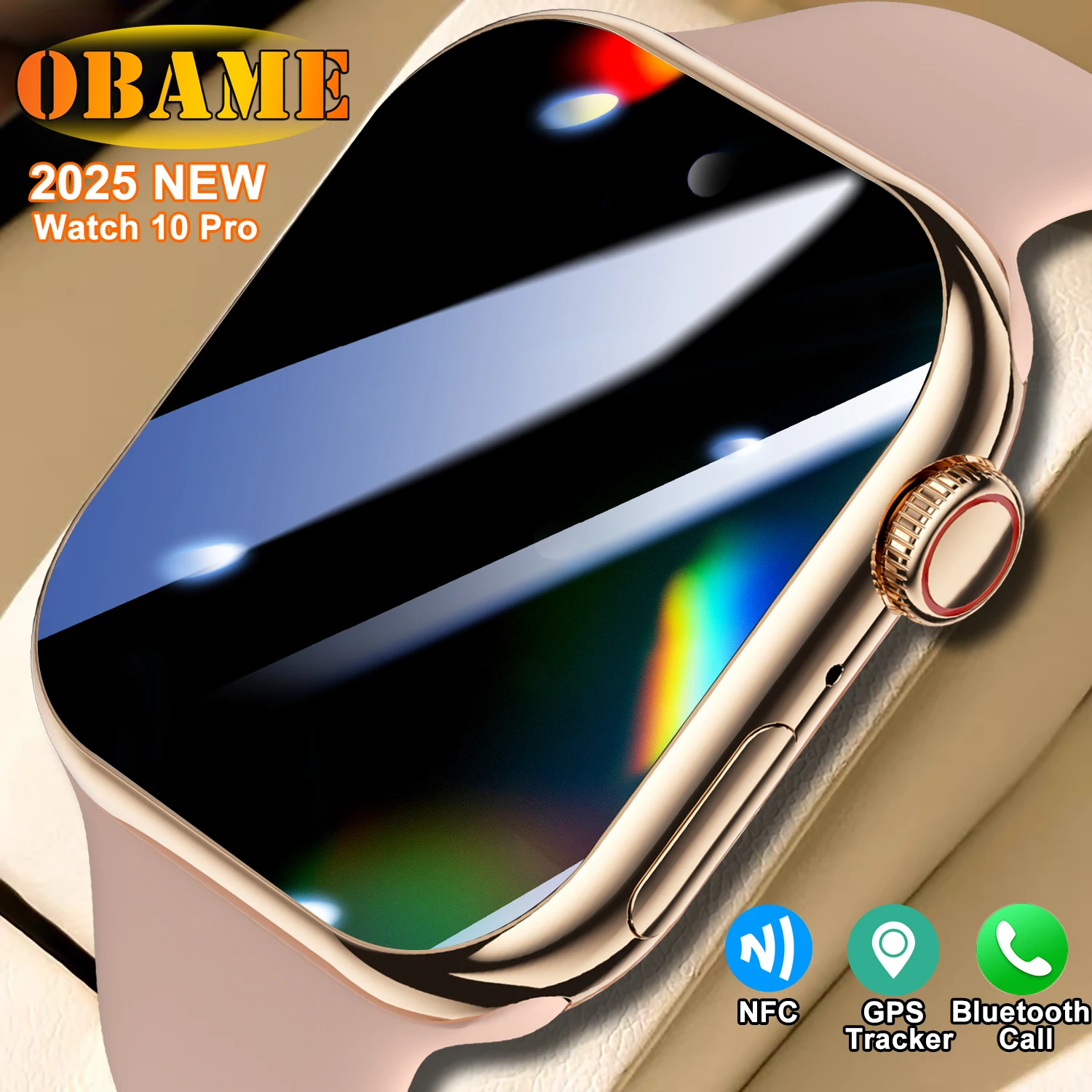 2025 New Watch 10 Pro Smart Watch Men Women AMOLED Screen SmartWatch NFC GPS tracker Heart rate Bluetooth call Sports Smartwatch