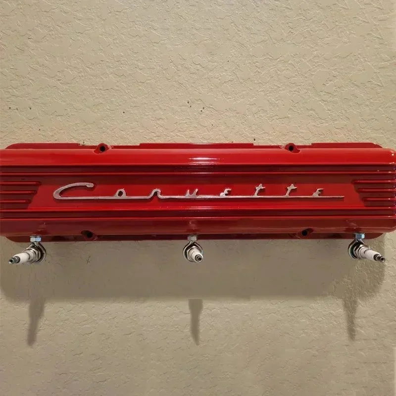 New Vintage Car Hood Clothing Storage Rack Home Bedroom Door Wall Rack Spark Plug Storage Keys Miscellaneous Decorations