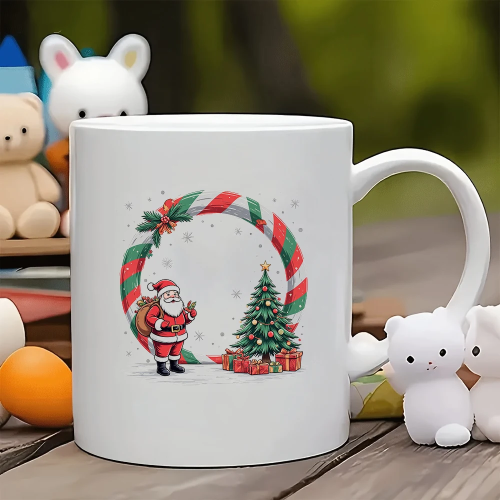 

11oz Santa Claus cartoon themed cup festive atmosphere mug Christmas gift kids cup family office coffee mug
