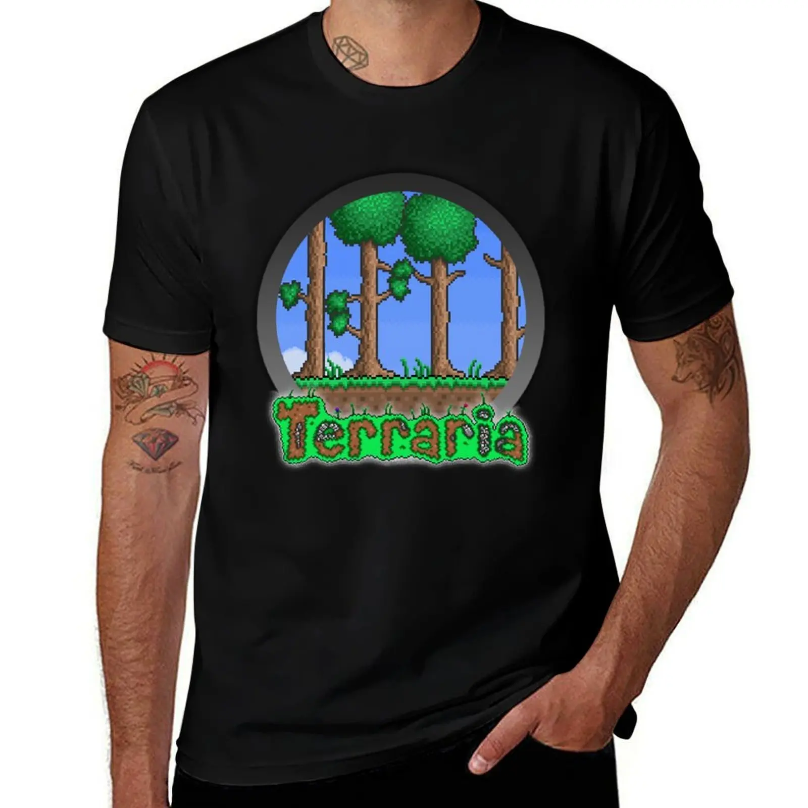 Retro Vintage Terraria Indie Game Halloween T-Shirt Work Style Casual T-Shirt