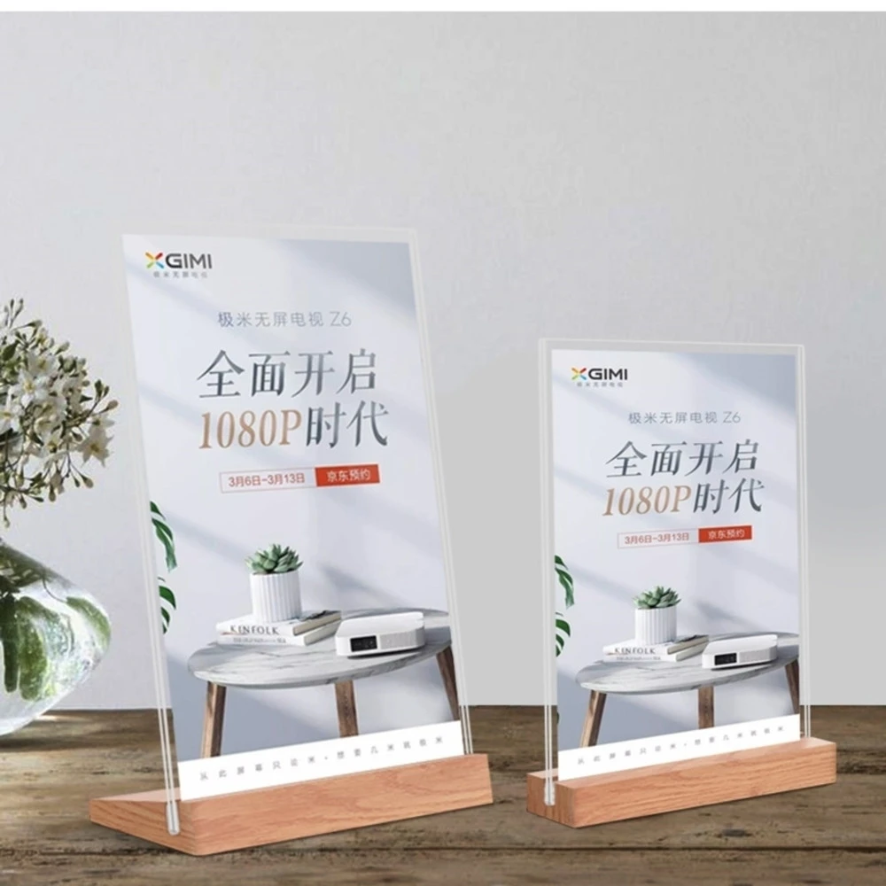 A6 Acrylic L-style T-type Strong Table Signboard Double-sided Tab Le Sign Display Card Rack Table A4 A6 Paper Holder Showing