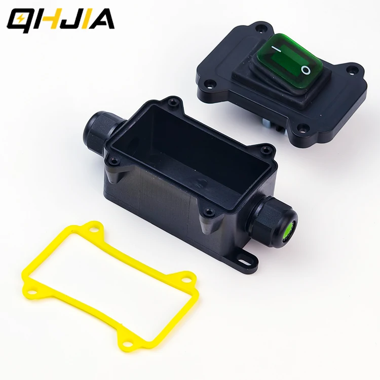Wasserdichter Inline-Wippschalter IP68 Stromkabel Ein/Aus-Schalterbox 220V 24V 16A 30A LED Optional Einzel/Doppel für Außenbeleuchtung – Detail 4