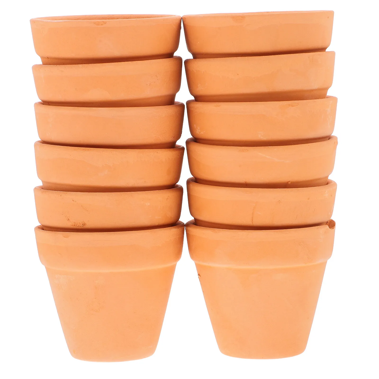 12Pcs Compact Terracotta Pots 5.5x5cm Ideal for Succulents Indoor Plants Herb Gardens Drainage Holes Aesthetic Round Clay