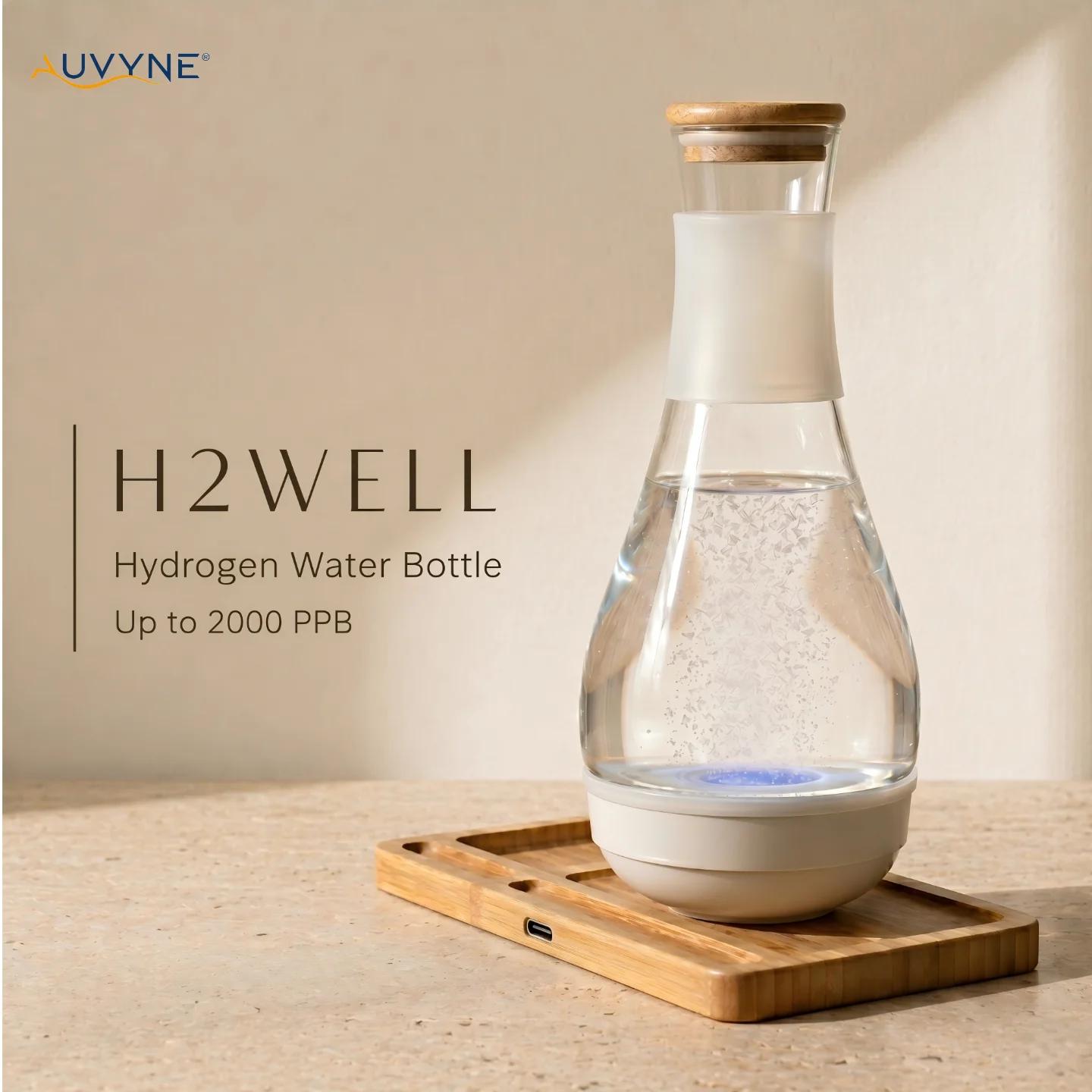 SPE PEM Hydrogen Water Generator High Concentration Glass Carafe Water Ionizer Maker Antioxidant Health Pitcher for Home Use