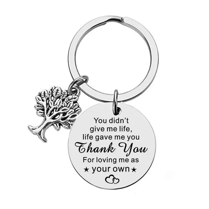 Charm Stepdad Stepmom Gift Keychain Pendant Bonus Dad Mom Gifts Key Chain Keyring You Didn’t Give Me Life Life Gave Me You