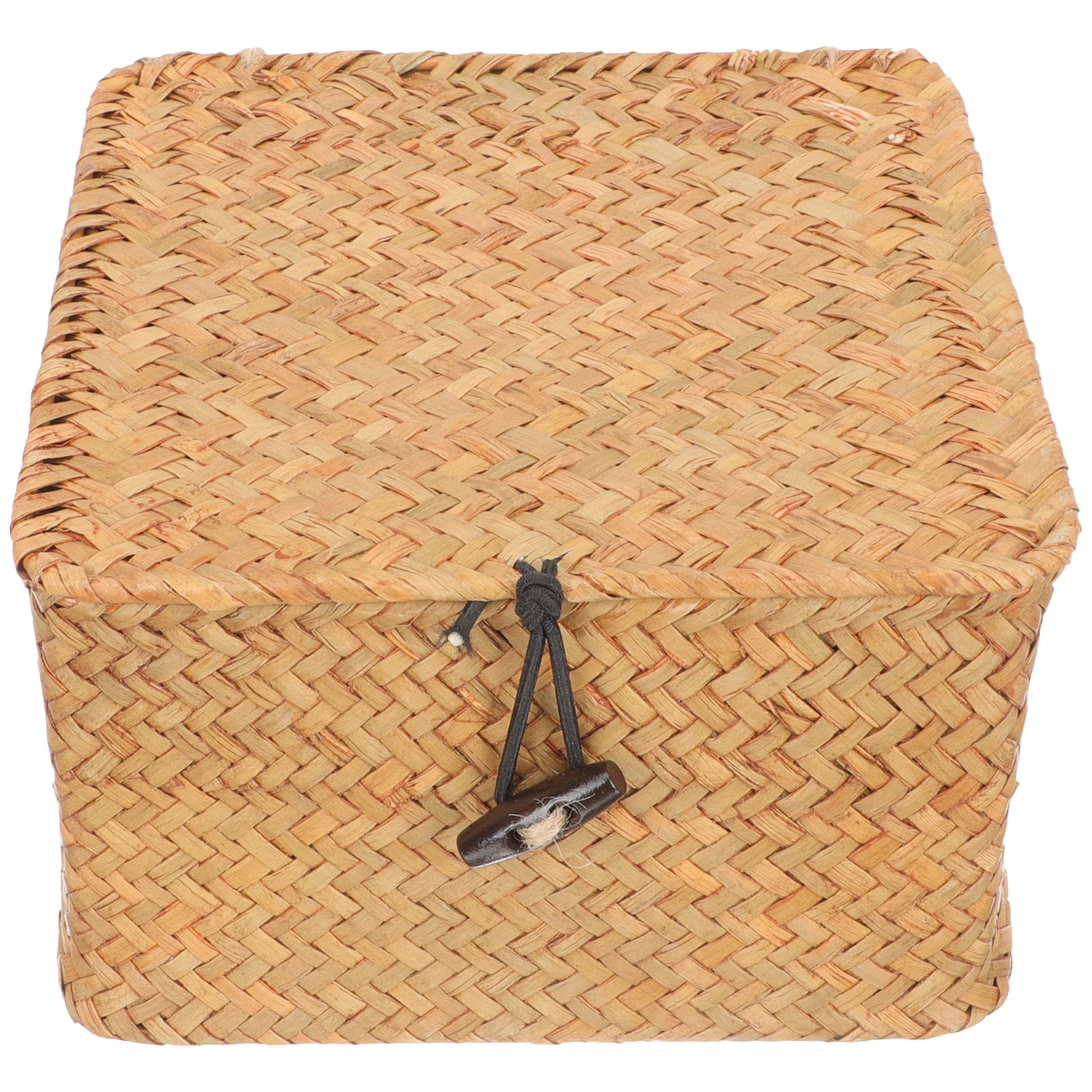 

Rattan Storage Box Square Woven Container Lid for Desk Office Home Bathroom ganizer Straw Basket Multi Functional