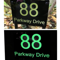 Custom House Number Sticker Glow in the Dark Outdoor Florescent Label Address Sign Vinyl Decal Fit for Door Plague 14x20cm