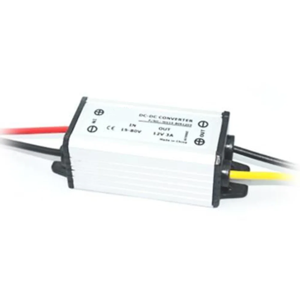 15-80V To 12V 3A Car Power DC-DC-Buck Converter Waterproof IP67 Voltage Regulator For Car Boat Transformer Aluminum Alloy Tool