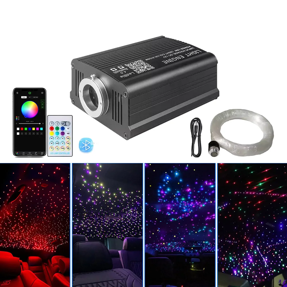 

Twinkle Fiber Optic Lights 3m 600star 0.75mm PMMA Rgbw Headliner Car Roof Star Light Atmosphere Light with APP + Remote Control