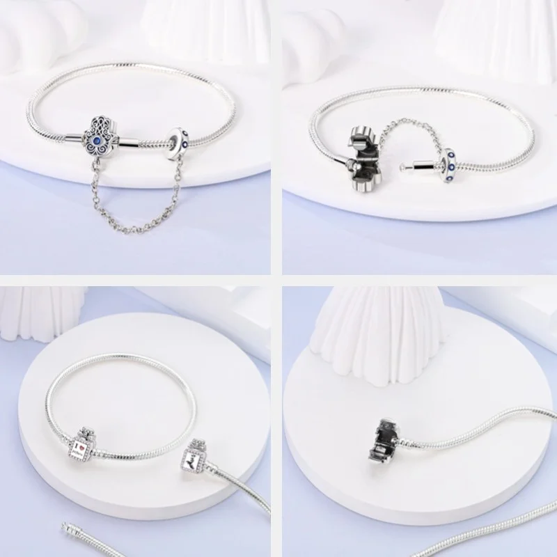 Weaving Love Snake Bone Bracelet Evil Eye Women's Bracelet Original Jewelry S925 Pure Silver Exquisite DIY Jewelry Gift