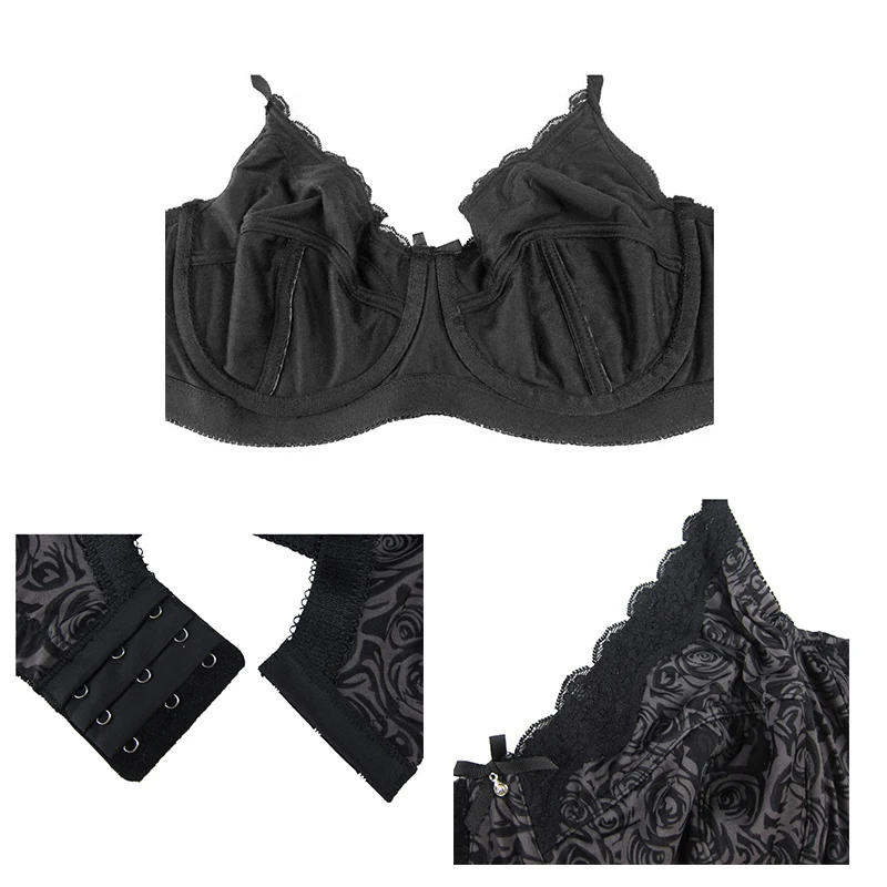 Mierside 953P Push Up Bra Plus Size Sexy Large Bra Lingerie Lace Underwear for Women Everyday Bralette 34-46 C/D/DD/DDD/E/F/G