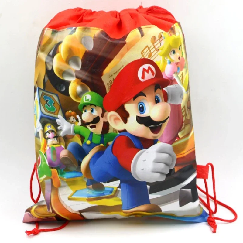 Super Mario Bros Drawstring Bag Anime Cartoon Storage Bag Candy Jewelry Organizer Women Travel Bag Portable Makeup Bags Gifts