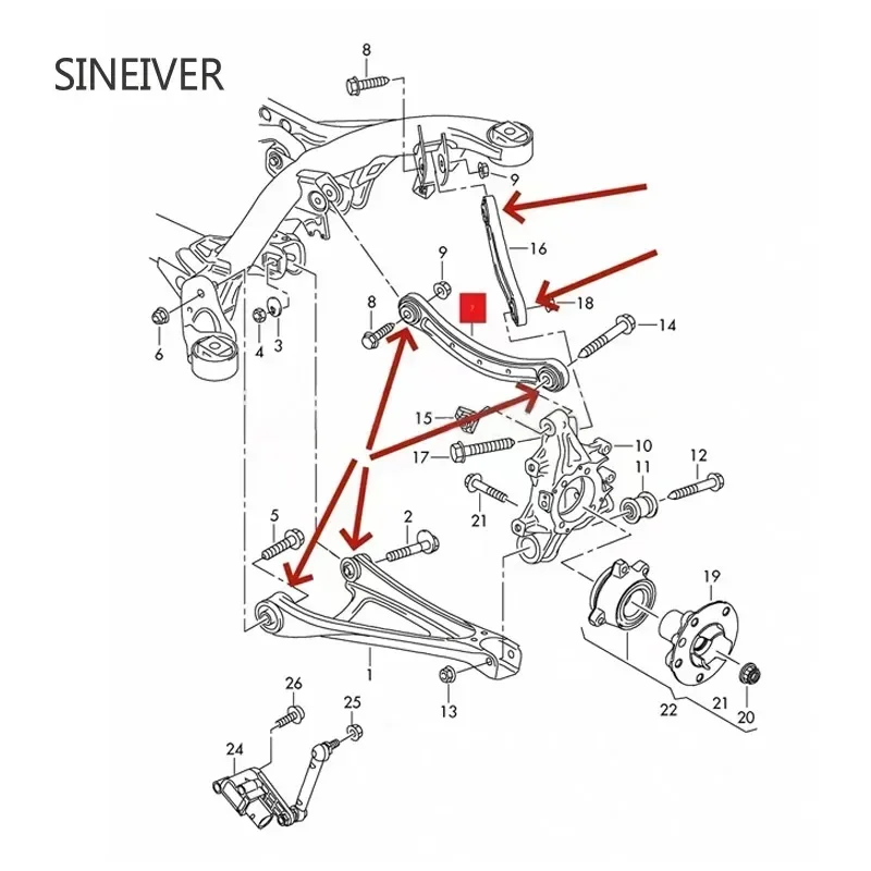 Bras de commande de Suspension arrière, bague de voiture OE 7L0505553 7L0505541 7L0407183A 7L0 505 323 pour Volkswagen Touareg AudiQ7, pièces automobiles