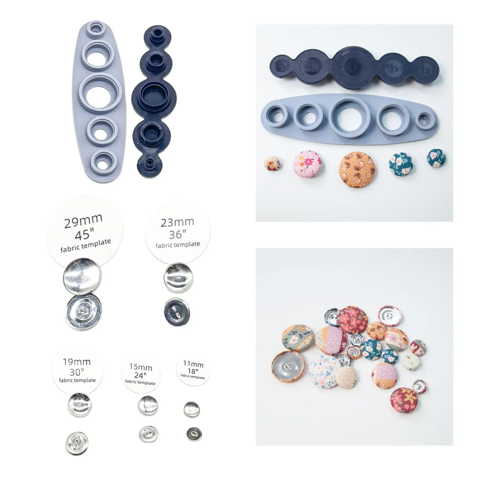 Tool for Cover Buttons Fabric Covered Buttons Jeans 11mm, 15mm, 19mm, 23mm, 29mm DIY Button Craft Set Button Maker Machine