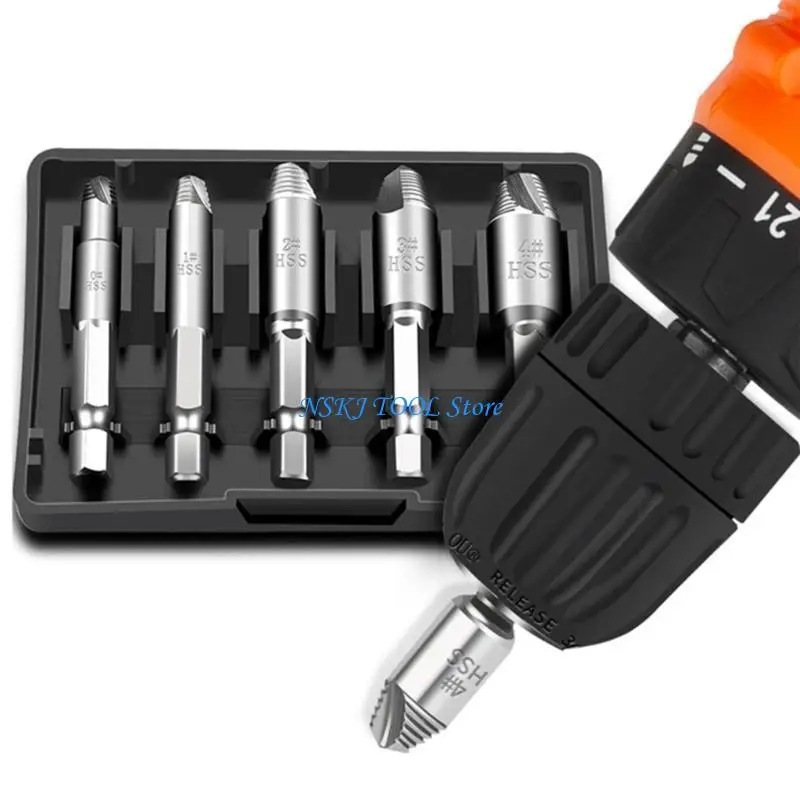 L8RC Tornillo acero carbono Conjunto 5 para extracción sin esfuerzo tornillos oxidados o despojados en diferentes