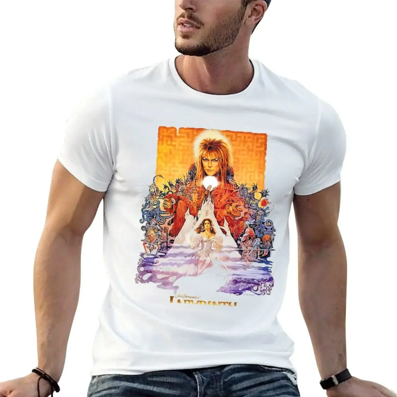 2024 spring and fall t shirt Labyrinth Movie Poster T-shirt customs design short sleeves pure cotton tops casual streetwear