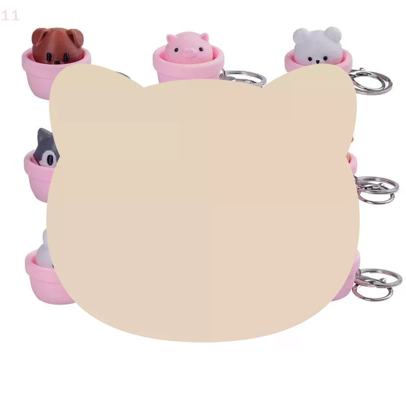 Finger Button Clicker Squeeze Keychain Cute Cartoon Animal Anti Stress Pressure Relief Funny Toy