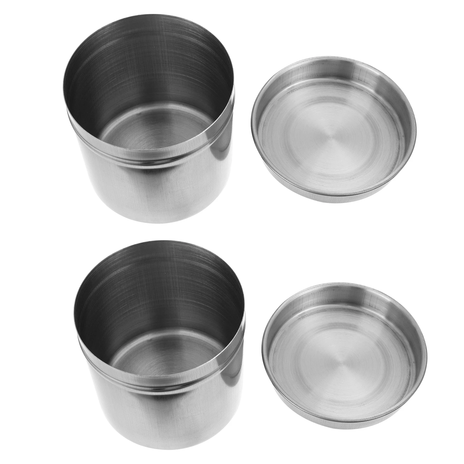 

2Pcs Stainless Steel Storage Canisters Airtight Containers Kitchen Cylinder Barrel Flour Small Grade