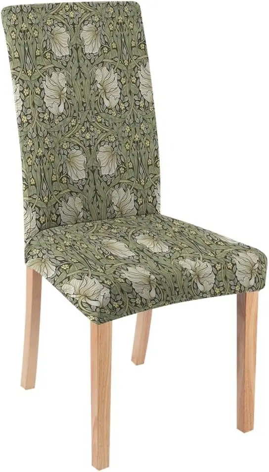 Stretch Parson Chair Slipcovers For Dining Room Set Of 4,William Morris Vintage Floral Printed Dining Chair Cover Washable