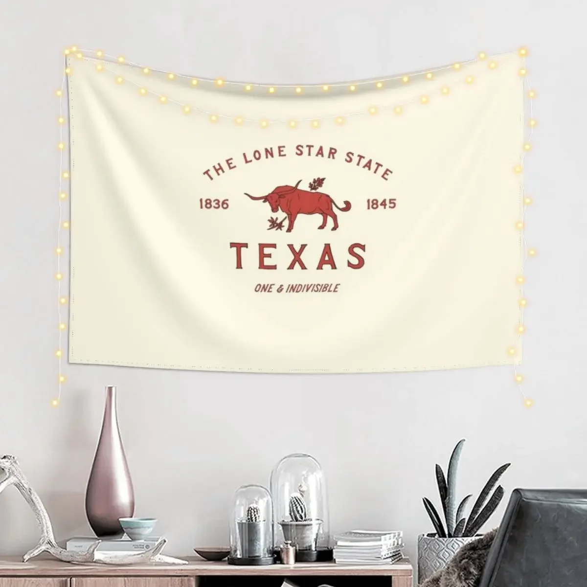 TX - Texas State Animal Longhorn Steer Tapestry Decorative Paintings Cute Room Things Wallpaper Decoration For Bedroom Tapestry