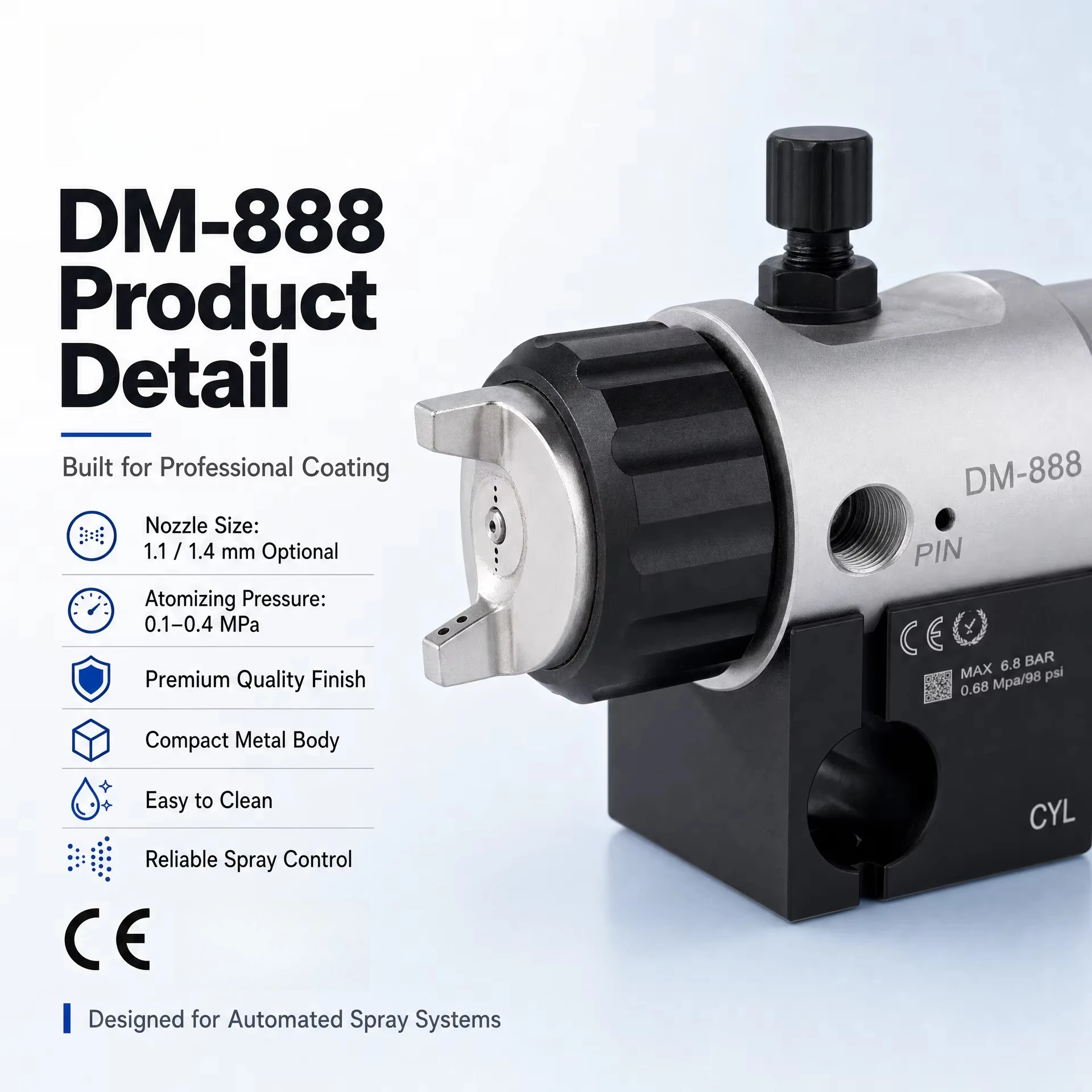 Industrial Automatic Paint Spray Gun for Steel Structure Painting Reliable Atomization and Uniform Coverage