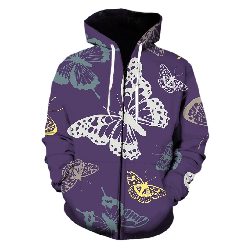 Exquisite cartoon butterfly pattern Hoodies Sweatshirts Men /women 3D Print Zipper Hoodie Mens Sweatshirts Autumn/Winter Tops