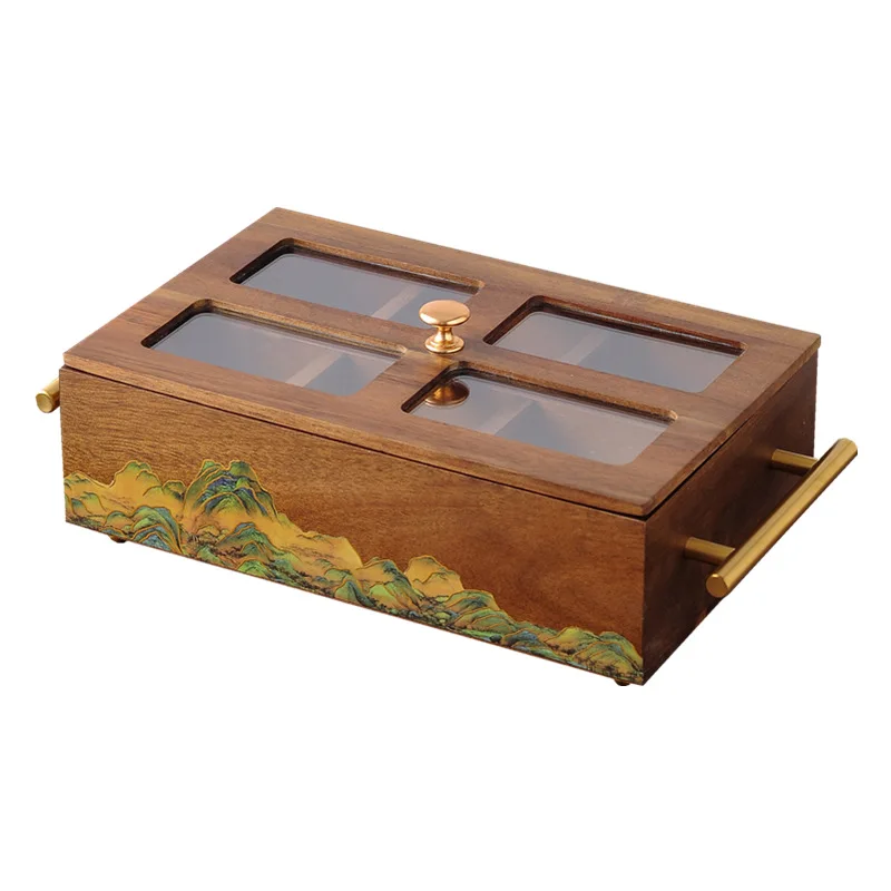 

Solid wood storage box retro living room coffee table household nut snack dried fruit box