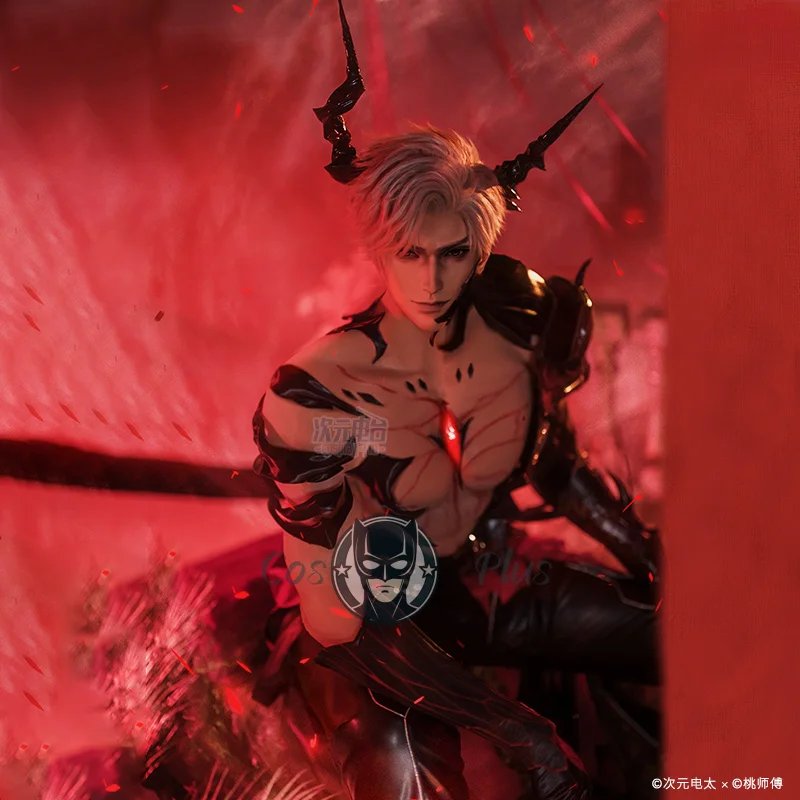 لعبة الحب والعميق سيلوس تأثيري حلي التنين الأسود عالية الجودة الزي الجلدي أنيمي كرنفال هالوين ملابس للحفلات #4