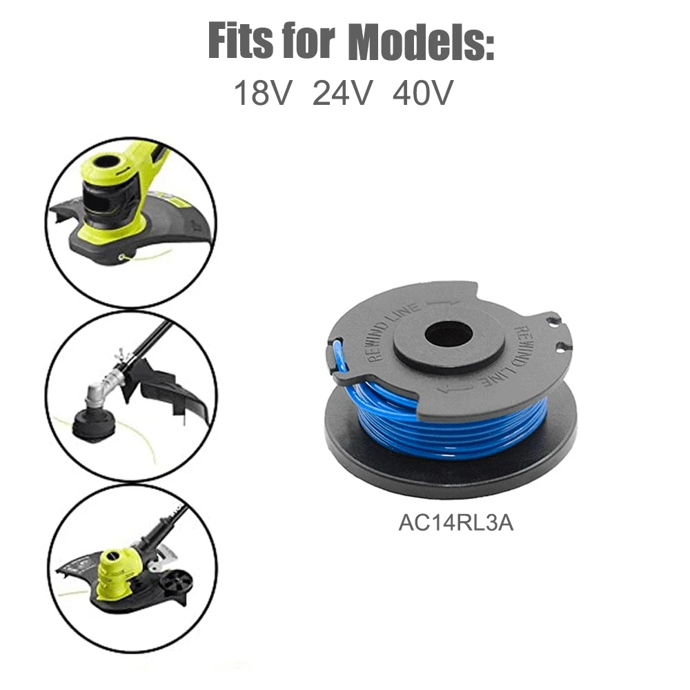 6 Pack Replacement Spools for One+ AC14RL3A 18V 24V 40V Cordless Trimmers, String Auto-Feed