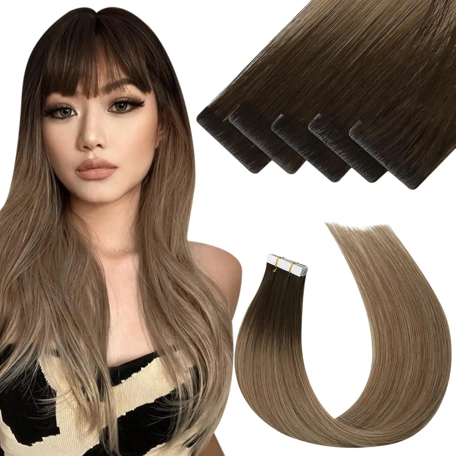 [New Colors] Moresoo Invisible Injection Tape in Hair Extensions High Quality Virgin Hair 100% Human Hair Extensions Tape ins