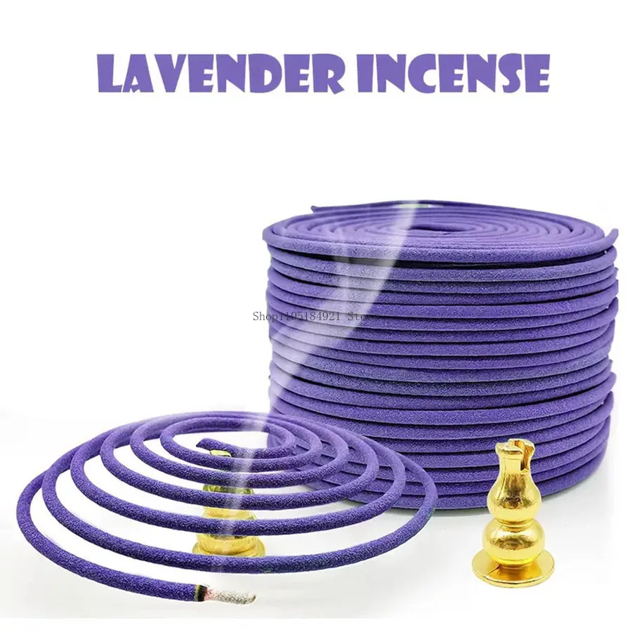 Natural Fragrance Lavender Incense Coil Household Study Room Tea Ceremony Buddhist Hall Purify Air Relieve Stress Remove Odors