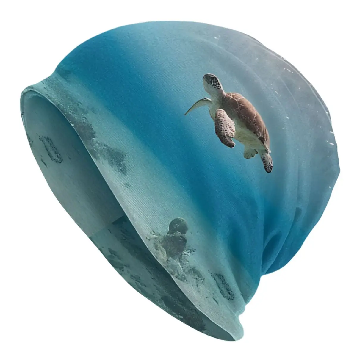 Blue Ocean Sea Turtle - Summer Sea Swimming Turtle Bath Mat Hat Pullover Men Warm Male Polyester Caps