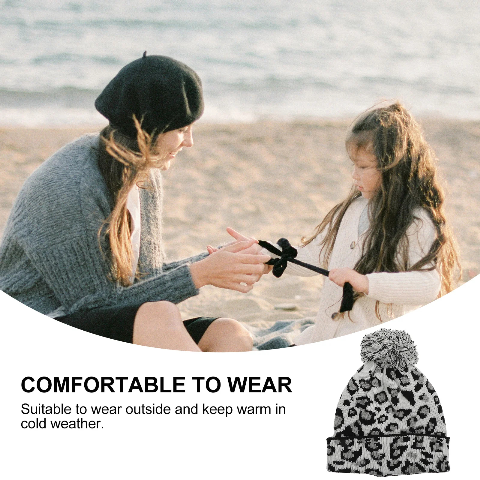 

Women's Hats & Caps Warm Ball Beanie for Headwear Printing Cute Cold Weather White Man