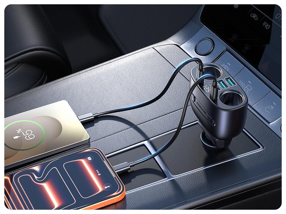 Joyroom 225W Autoladegerät 7-IN-1 Schnellladender USB-C-Autoladegerät-Adapter mit unabhängigen Schaltern für Handys, GPS, Dashcam CL51 – Detail 5
