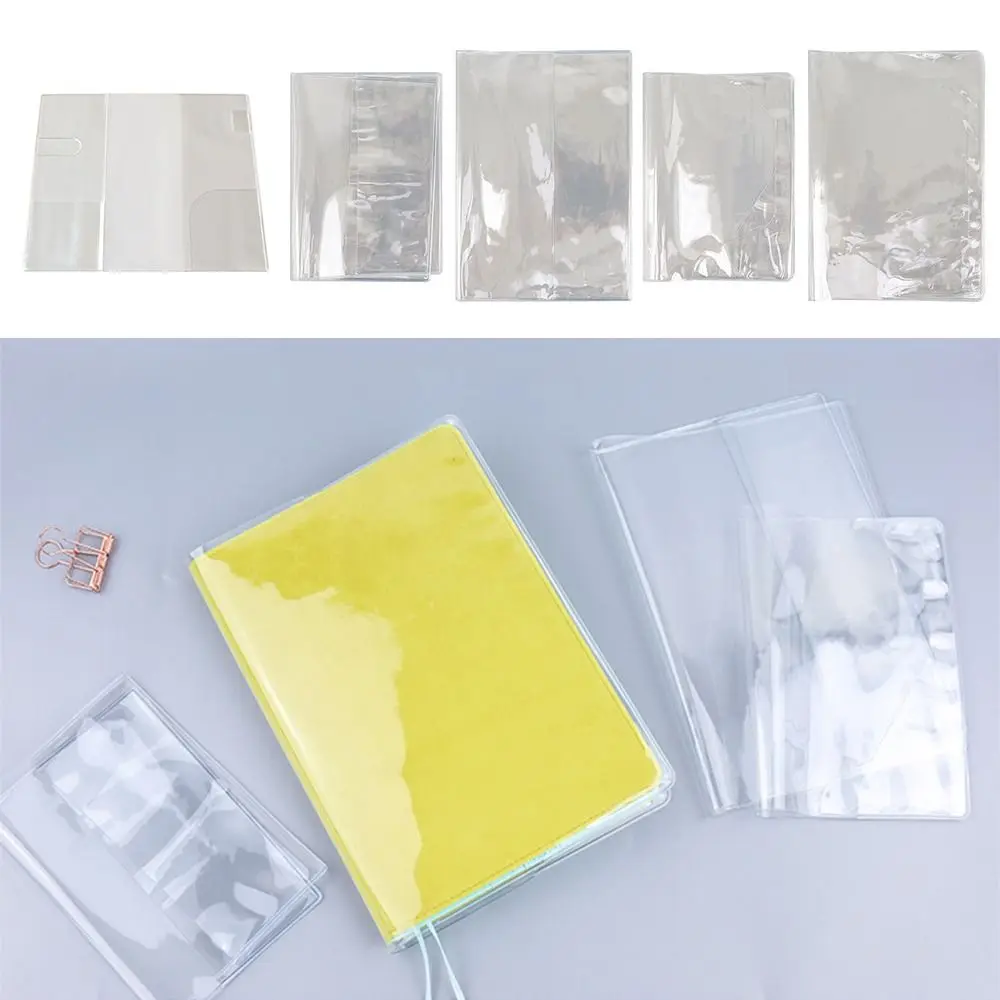 Funda protectora duradera para cuaderno A5/A6, cubierta transparente de PVC para álbum de recortes, cubierta impermeable para libro, diario