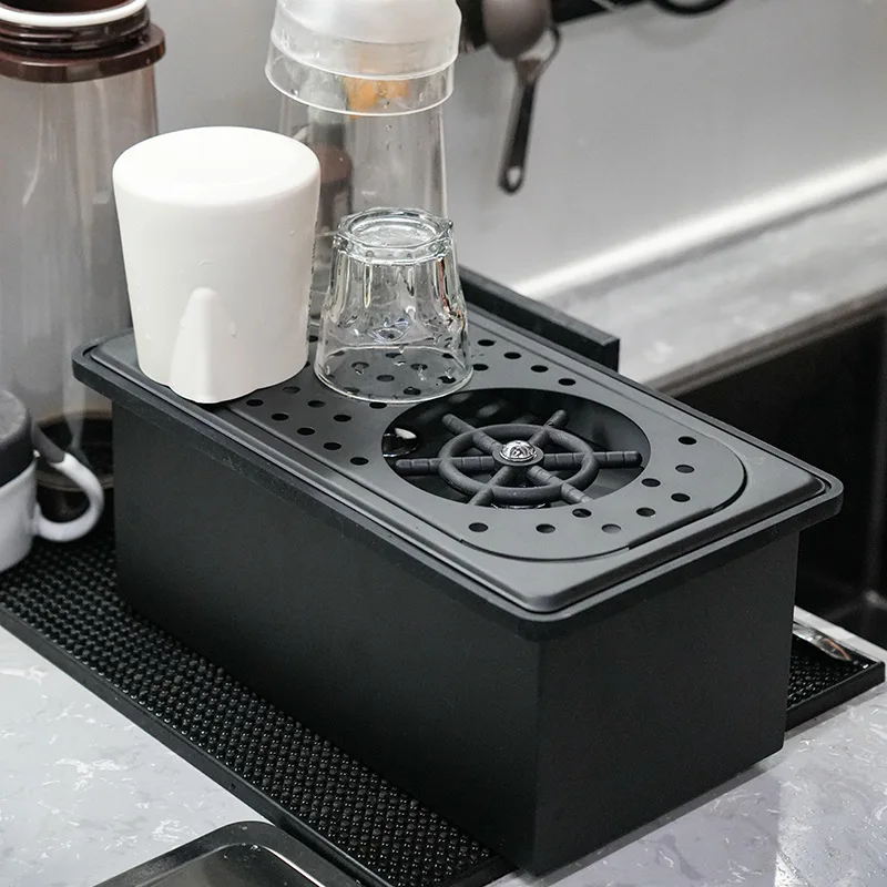 Countertop Cup Washer Portable Countertop Glass Rinser Manual Non-Slip for Bartenders, Tea Station, Coffee Bar
