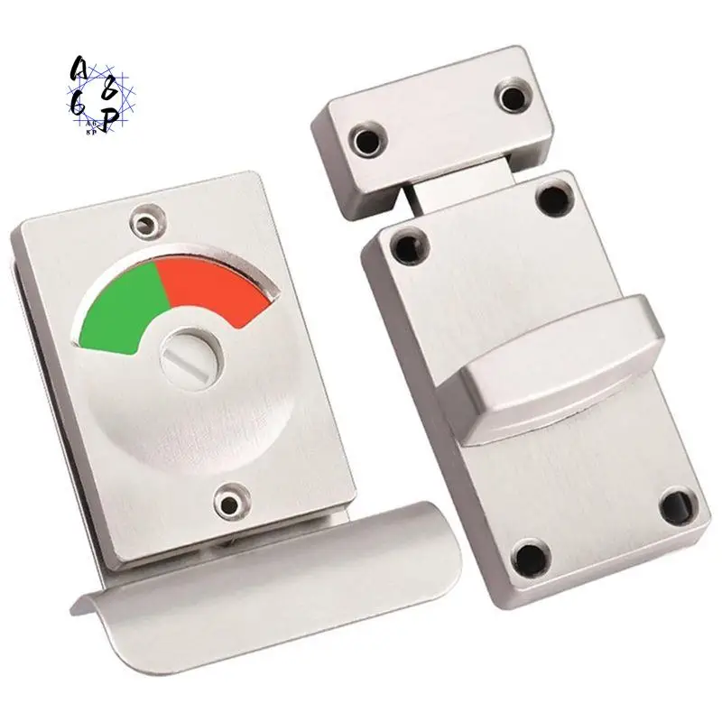 A68P-Indicator Door Lock Bolt Toilet Partition Door Lock Bathroom With Red Green Indicator Public Toilet Door Latch Hardware
