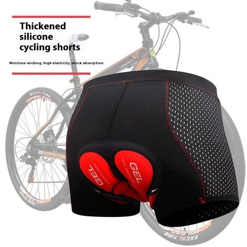 Imagen 1 del producto Pantalones cortos acolchados para bicicleta para hombre, ropa interior de ciclismo con cojín de gel grueso 3D, revestimientos de bicicleta de secado rápido que absorben la humedad para bicicleta de montaña y carretera