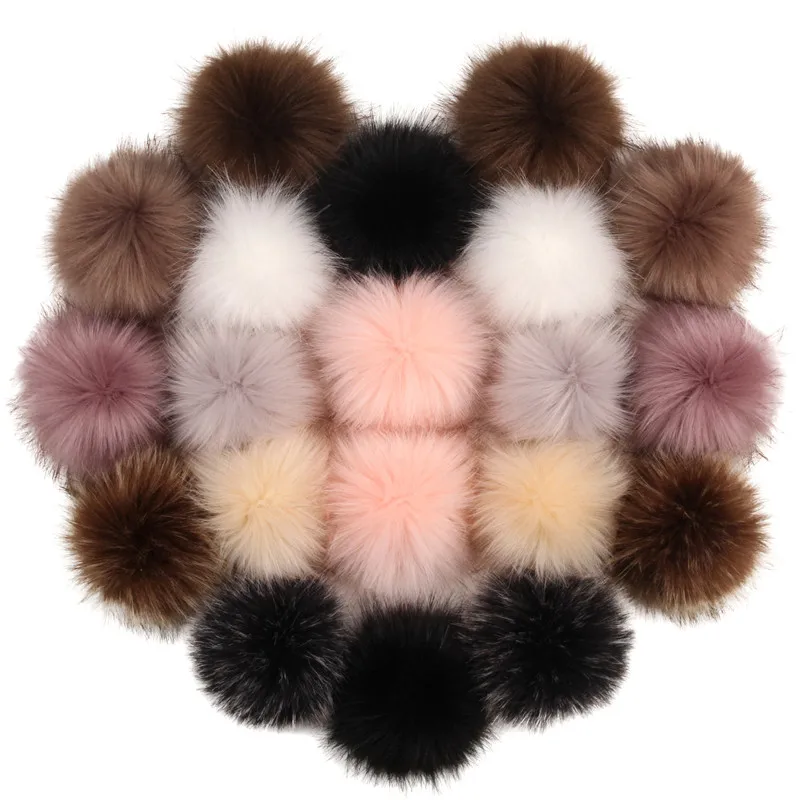 Pompom For Hat Pompom With Snap Button Faux Fur Pompom Hat Accessories