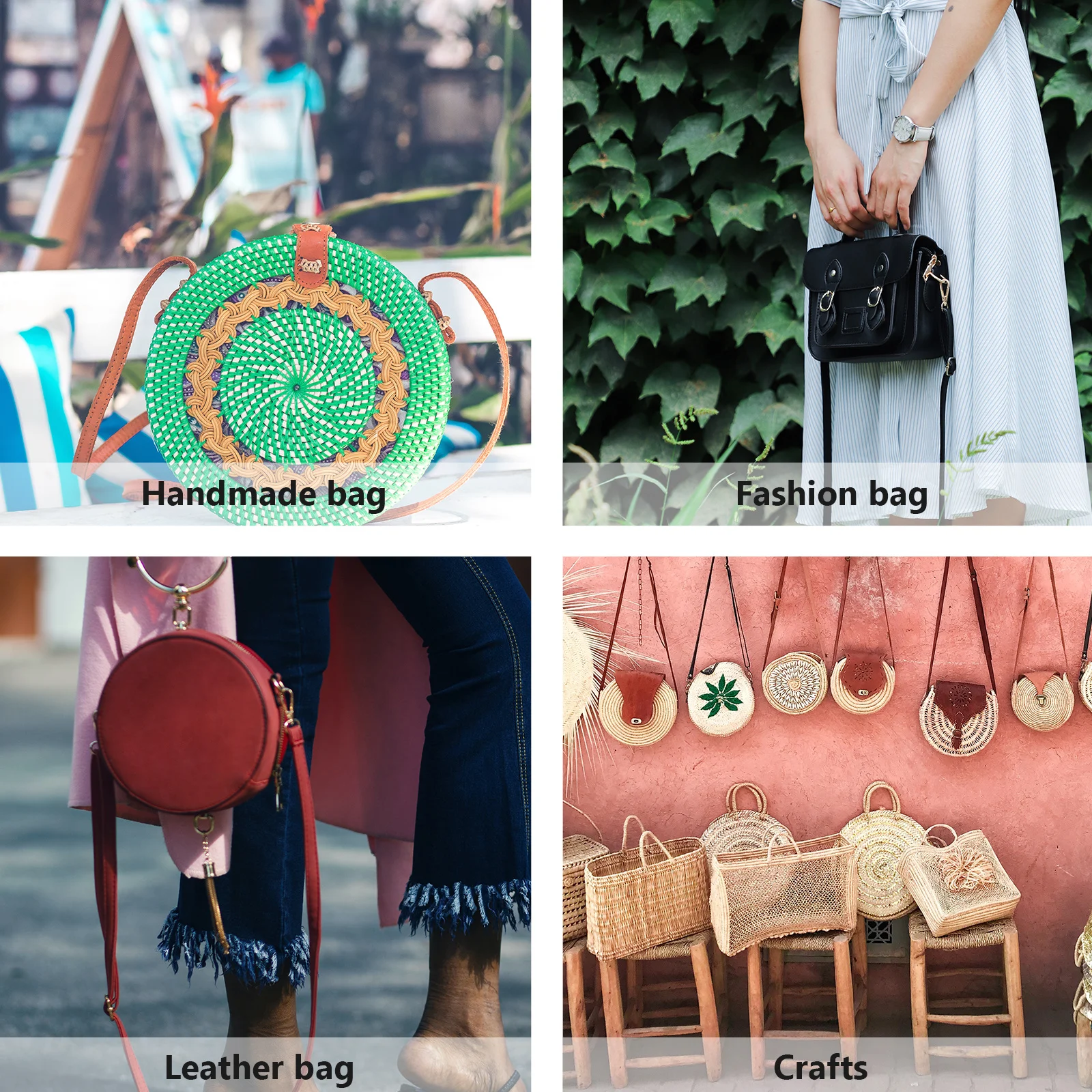 

Detachable Woven Handle Bag Strap Premium Material Comfortable Smooth Easy Clean Handbag Accessory Replacement Women Purse