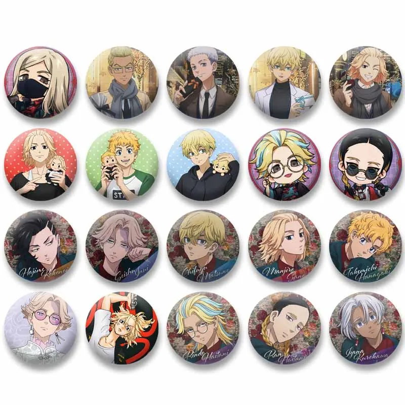 Alfileres de botón suaves de Anime de Los Vengadores de Tokio para mochilas, decoración de ropa, broches Manjiro Sano Chifuyu Matsuno, insignias, regalos de joyería